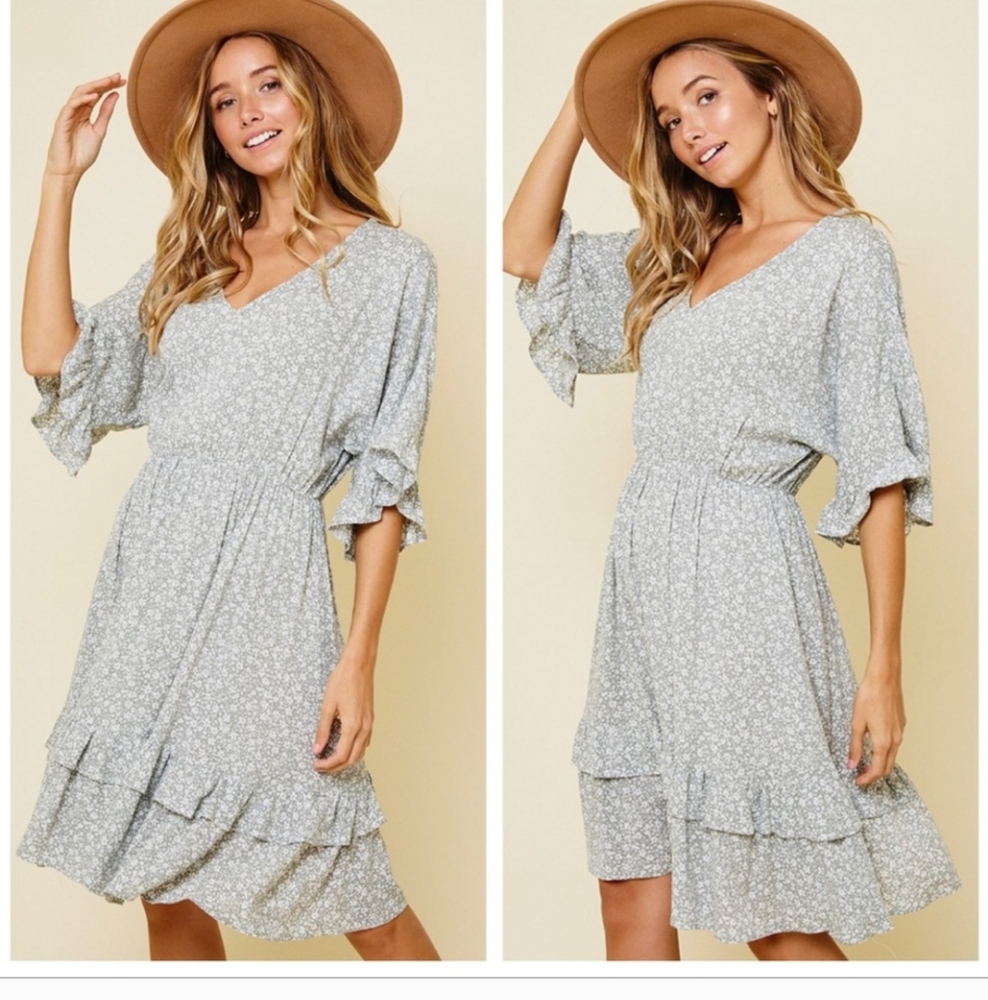 Chic Green Ruffle Hem Dress – Perfect for Summer Adventures